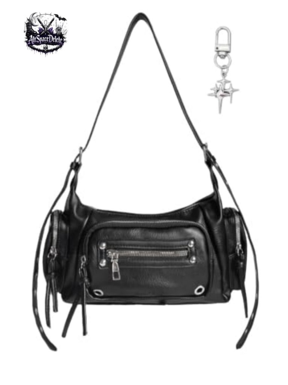Studded Faux Leather Crossbody Bag Y2K Punk Gothic Purse